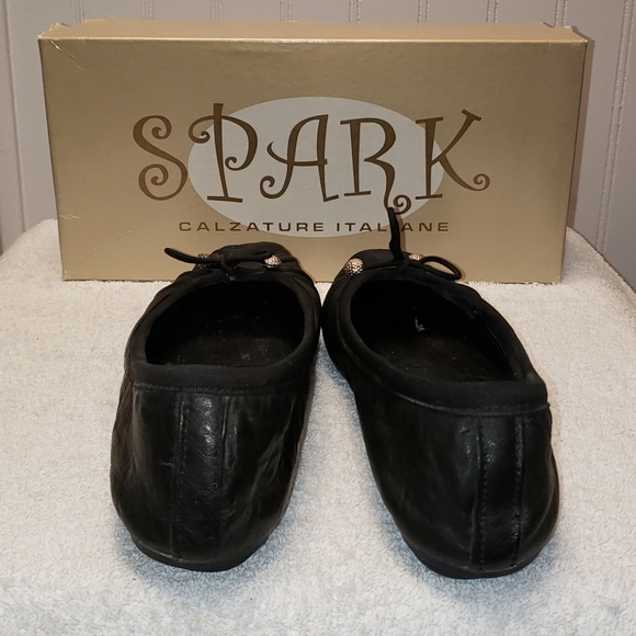 Spark ballerina flats, black leather, 8 - Picture 4 of 10